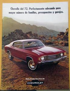 1972 Chevrolet Malibu Chevelle Heavy Chevy SS SPANISH Color Sales Brochure Orig