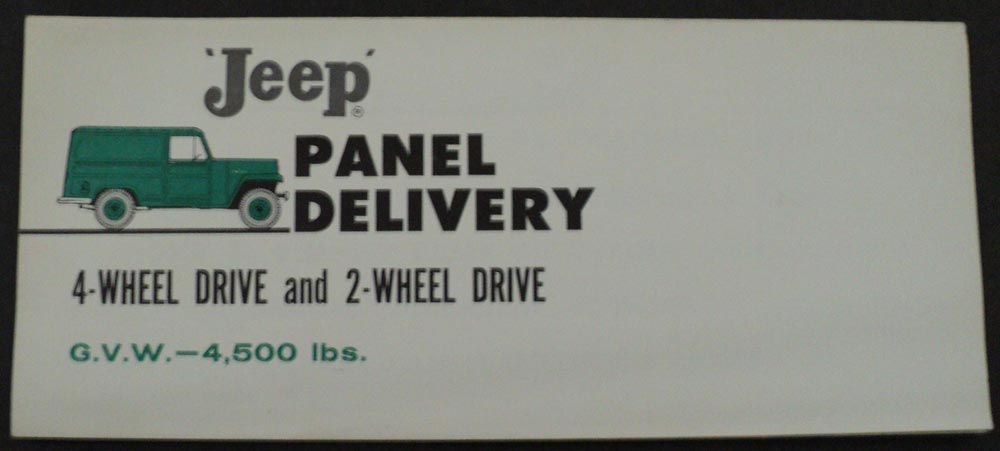 1959 Jeep Panel Delivery 4WD & 2WD Truck Sales Brochure Willys Overland ORIGINAL