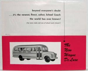 1950 Wayne Ultra-New Deluxe School Bus Coach Sales Brochure with Extras