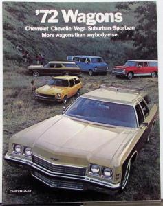 1972 Chevrolet Wagons Chevelle Vega Suburban Sportvan Sales Brochure Original