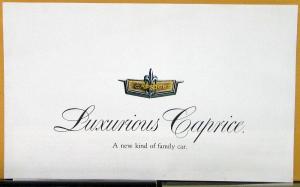 1972 Chevrolet Caprice 4 Door Sedan Sales Folder Test Drive Invite Original
