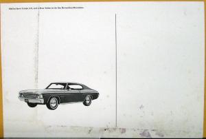 1972 Chevrolet Malibu Sport Coupe & 4 Door Sedan Color Postcard Original