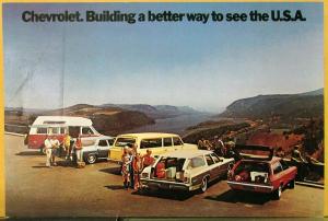 1972 Chevrolet Wagon Chevelle Chevy Van Vega Suburban  Color Postcard Original