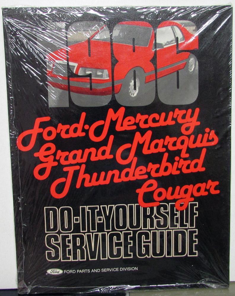 1986 Ford Mercury Gr Marquis T-Bird Cougar Maintenance Light Repair Manual NOS