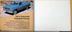 1973 Chevy Chevelle Laguna Fleetside Pickup Truck Sales Folder Mailer Original