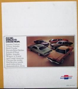 1973 Chevrolet Impala Color Sales Folder Original