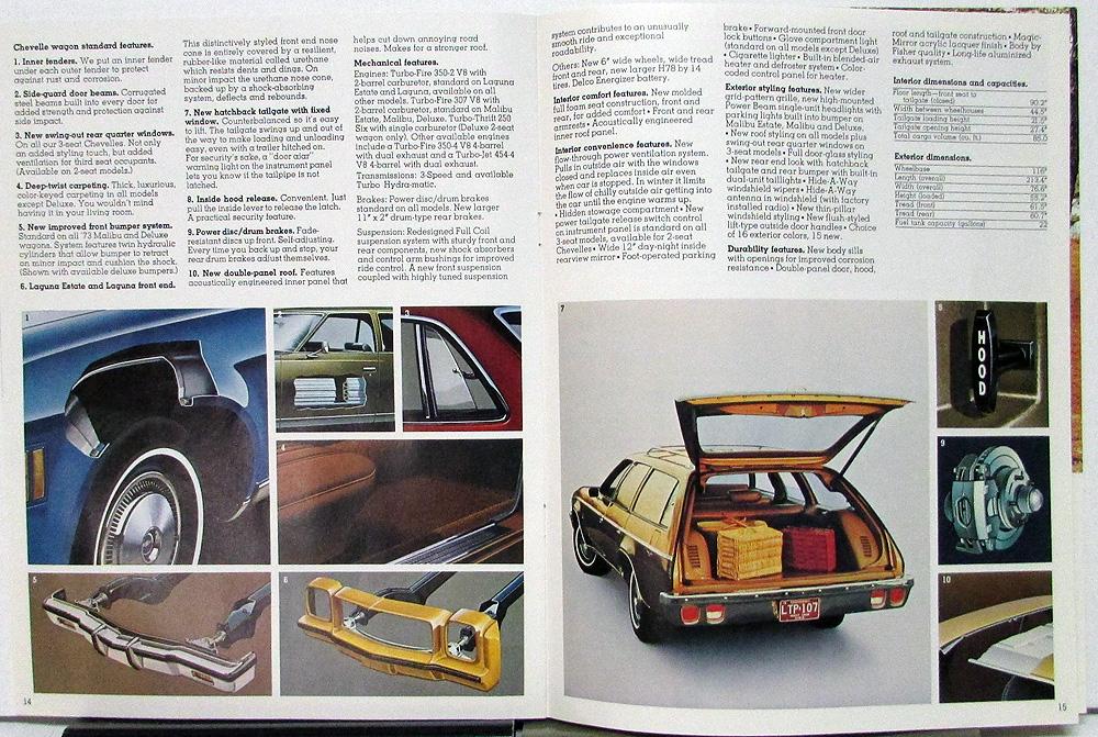 Original 1973  Chevrolet Wagons Sales Brochure 
