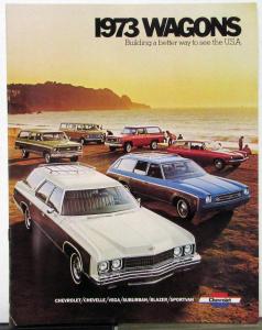 1973 Chevrolet Wagons Chevelle Vega Suburban Blazer Sportvan Sales Brochure Orig