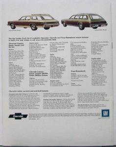 1973 Chevrolet Wagons Chevelle Vega Suburban Blazer Sportvan Sales Brochure Orig