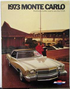 1973 Chevrolet  Monte Carlo S Landau REV Sales Brochure Original Gold Car Cover