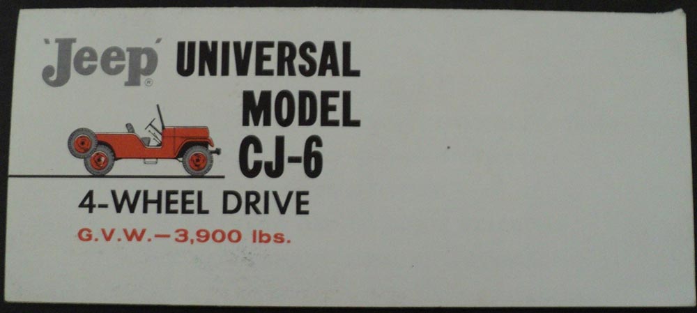1959 Jeep Universal Model CJ-6 4-Wheel Dr Sale Brochure Willys Overland ORIGINAL