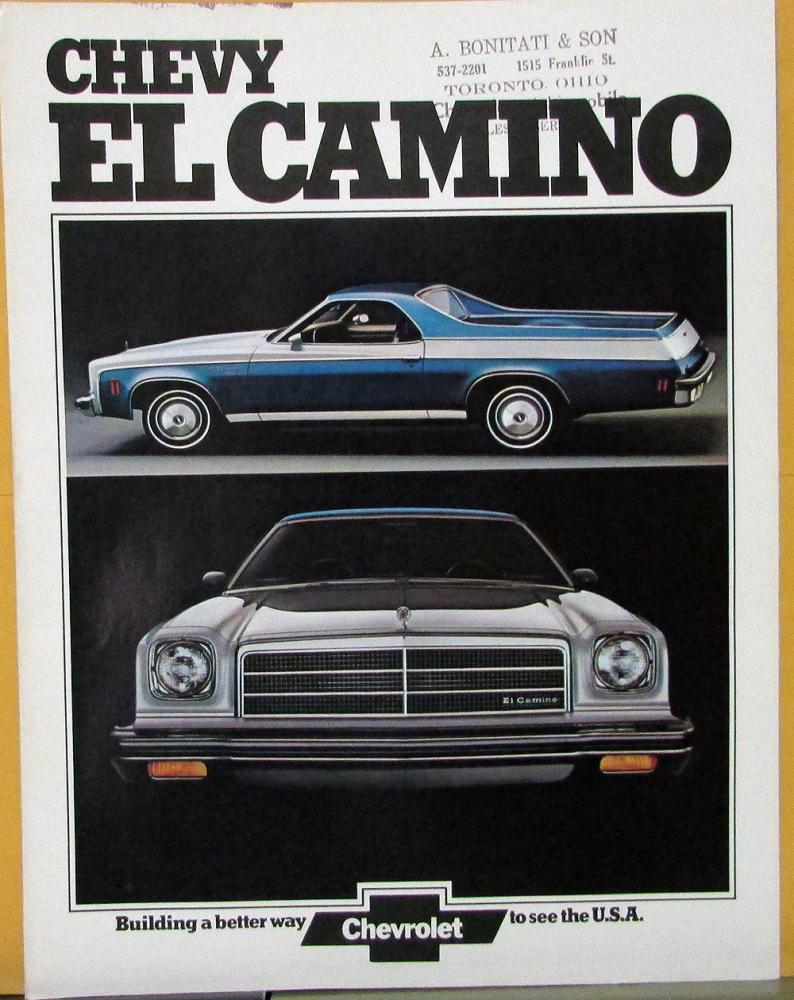 1974 Chevrolet El Camino Conquista SS Classic Estate Standard Sales Folder Orig