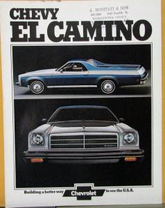 1974 Chevrolet El Camino Conquista SS Classic Estate Standard Sales Folder Orig