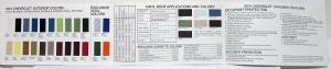 1974 Chevrolet Colors & Standard Features Sales Folder Paint Chips Original