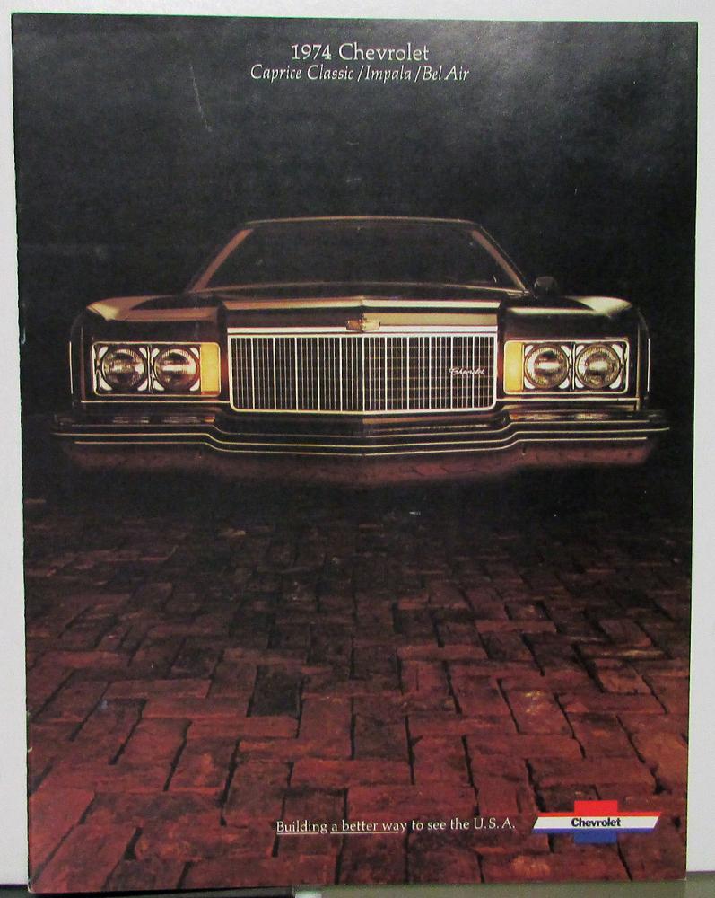 1974 Chevrolet Caprice Classic Impala Bel Air Color Sales Brochure Original