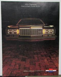 1974 Chevrolet Caprice Classic Impala Bel Air Color Sales Brochure Original