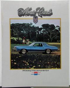 1974 Chevrolet Monte Carlo Landau S Color Sales Brochure Original