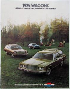 1974 Chevrolet Wagons Chevelle Vega Suburban Blazer Sportvan Sales Brochure Orig