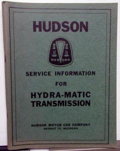 1950-52 Hudson Dealer Service Shop Manual Hydra-Matic Transmission Repair Orig