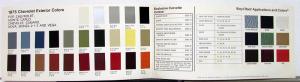 1975 Chevrolet Passenger Car Colors Paint Chips Sales Folder Original
