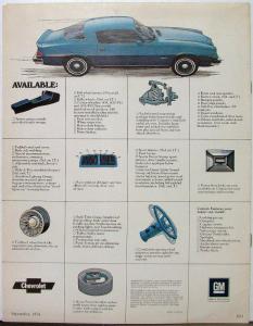 1975 Chevrolet Camaro Color Sales Brochure - Sport Coupe Type LT