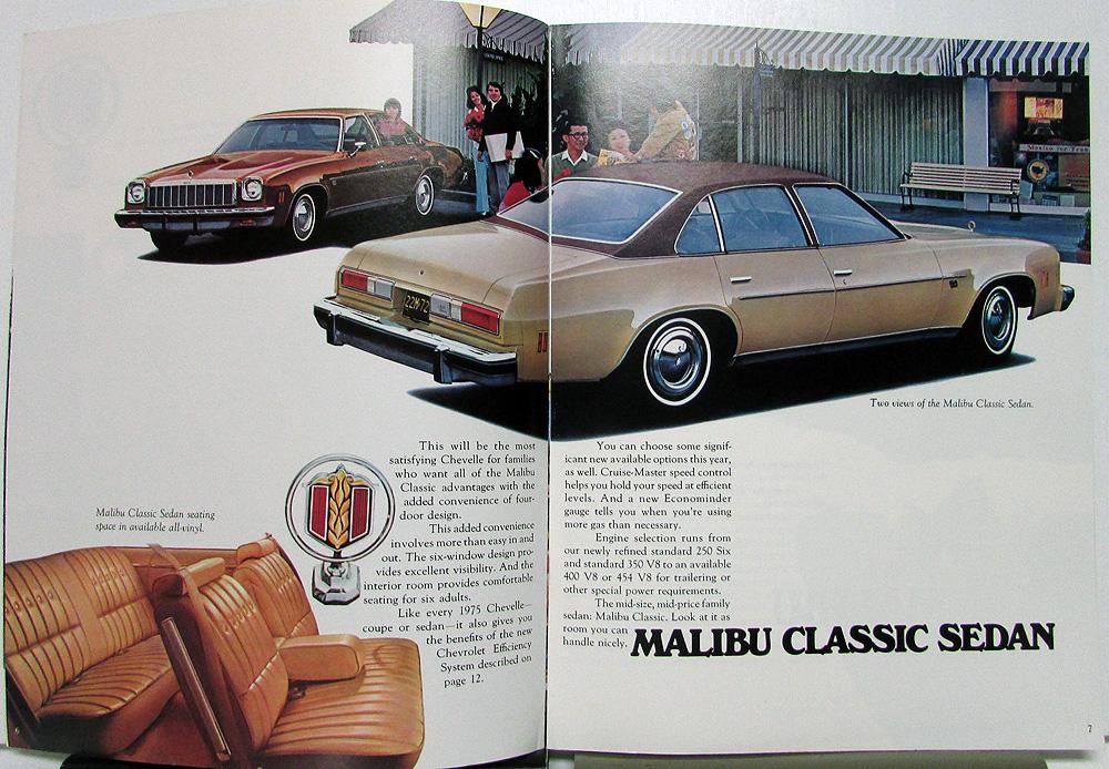 1975 Chevy Chevelle Malibu Laguna Mid Size Car Sales Brochure