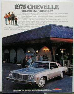 1975 Chevy Chevelle Malibu Laguna Mid Size Car Sales Brochure Color Original