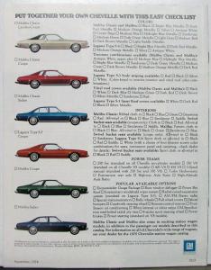 1975 Chevy Chevelle Malibu Laguna Mid Size Car Sales Brochure Color Original