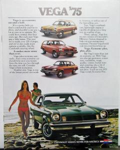 1975 Chevy Vega Notch Hatch Kamm Back Panel Express GT Wagon REV Sales Brochure