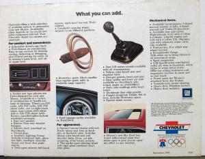 1976 Chevrolet Monza 2+2 Hatchback Towne Coupe Color Sales Brochure Original