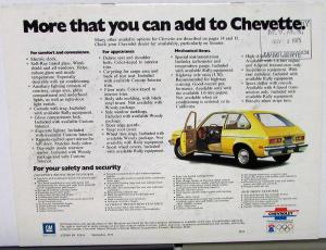 1976 Chevrolet Chevette Color Sales Brochure Original