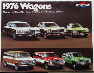 1976 Chevrolet Wagons Chevelle Vega Sportvan Suburban Blazer Sales Brochure