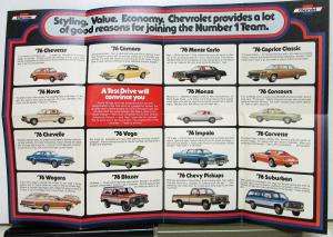 1976 Chevrolet Power Team Cars Trucks Sales Folder Color Original