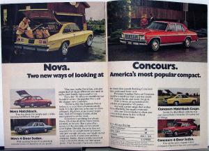 1976 Chevrolet Small Car Camara Nova Chevette Monza Concours Sales Brochure Orig