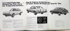 1976 Chevrolet Vega Vs Pinto Comparison No 2 Folder DEALER ONLY ITEM Original