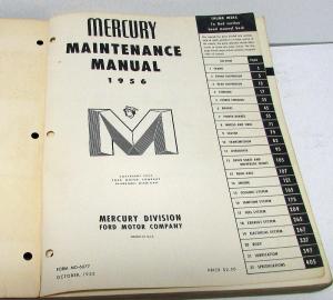 1956 Mercury Dealer Service Shop Manual Repair Maintenance Adjustment Original