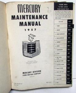 1957 Mercury Dealer Service Shop Manual Repair Maintenance Adjustment Original