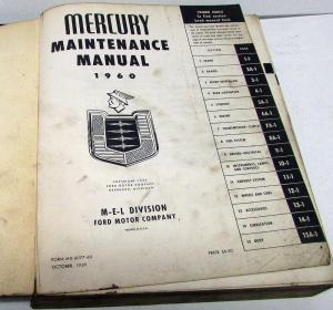 1960 Mercury Dealer Service Shop Manual Repair Maintenance Adjustment Original