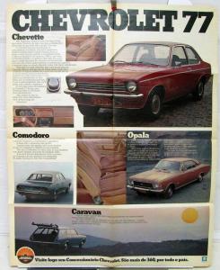 1977 Chevrolet Car Newspaper Supplement Portuguese Text Brazil Market Original