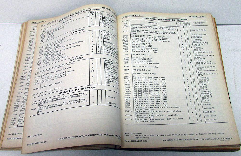 1929-38 Nash Seaman Body Parts List No 1 420 430 460 660 ...