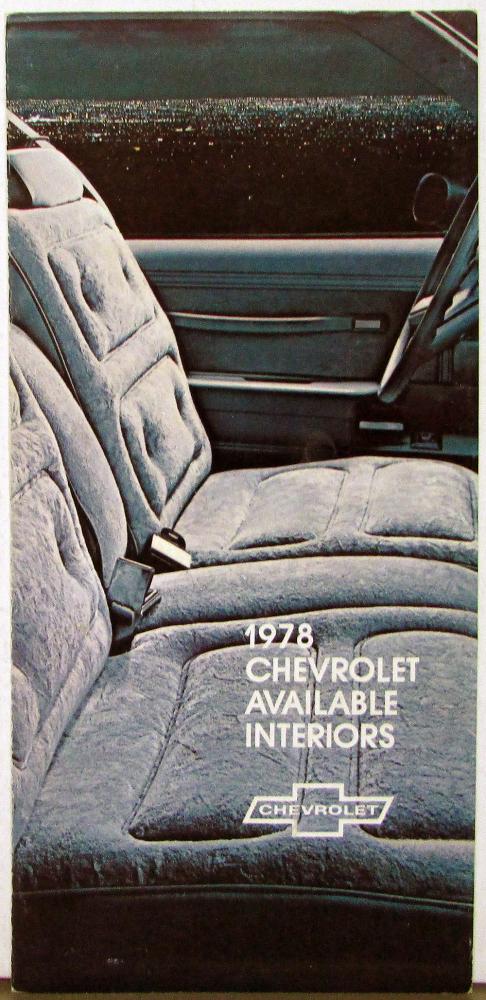 1978 Chevy Caprice Impala Monte Carlo Malibu Camaro Nova Interior Sales Folder