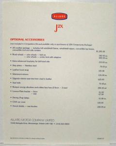 1982 Allard J2X Replica Sales Kit Portfolio - Canadian