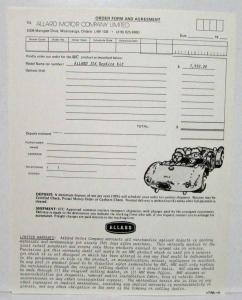 1982 Allard J2X Replica Sales Kit Portfolio - Canadian