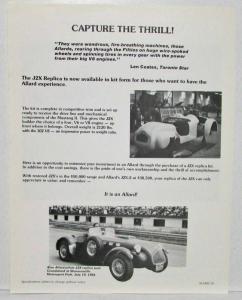1982 Allard J2X Replica Sales Kit Portfolio - Canadian