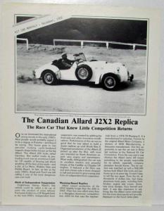 1982 Allard J2X Replica Sales Kit Portfolio - Canadian