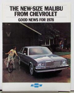 1978 Chevrolet New Size Malibu & Classic Color Sales Brochure Original