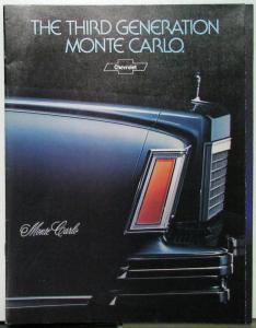 1978 Chevrolet Monte Carlo Sport Landau Color Sales Brochure Original