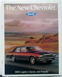 1978 Chevrolet Caprice Classic Impala Revised With White Border Sales Brochure