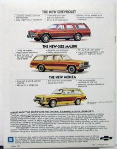 1978 Chevrolet Wagons Caprice Impala Malibu Suburban Blazer Van Sales Brochure