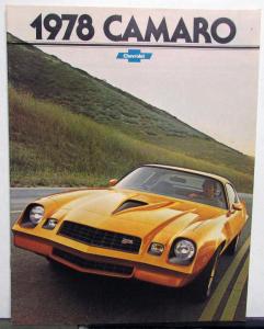 1978 Chevrolet Camaro Z28 Sport Rally Type LT Color Sales Brochure Original